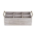 thumbnail image 4 of 6 Compartment Brown Wood Grain Caddy with Side Handles - Large, 4 of 4