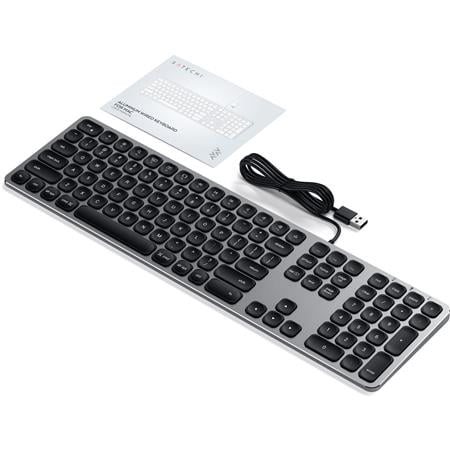 Satechi - ST-AMBKM Full-size Wireless Bluetooth Scissor Keyboard with Numeric Keypad - Compatible with Newer Mac Devices - Space Gray