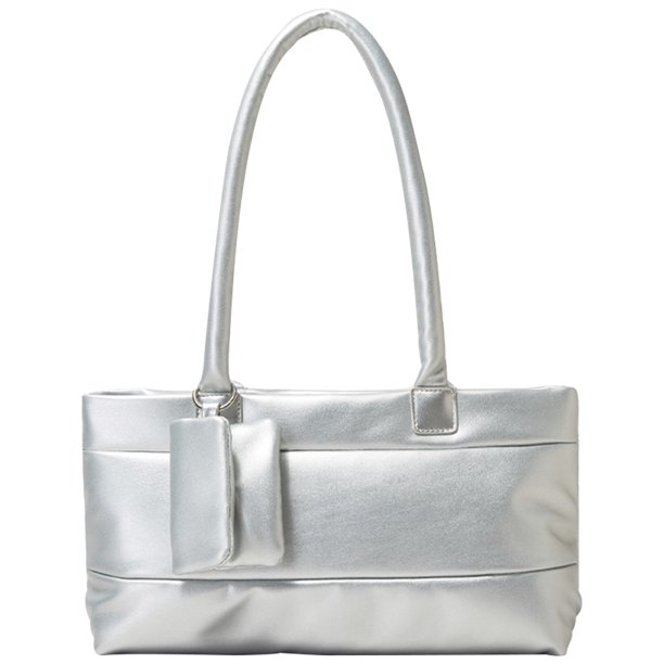 Bolso Mujer Abajo Hombro Moda Puffer Tote Otoño Invierno Plata