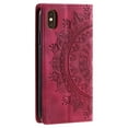 thumbnail image 3 of Wallet Case for iPhone XS Max Embossed Pattern Flip Kickstand Classic PU Leather Case for iPhone XS Max with Card Holder, Magnetic Shockproof Protection Totem Pattern Purse Cover, Red, 3 of 10