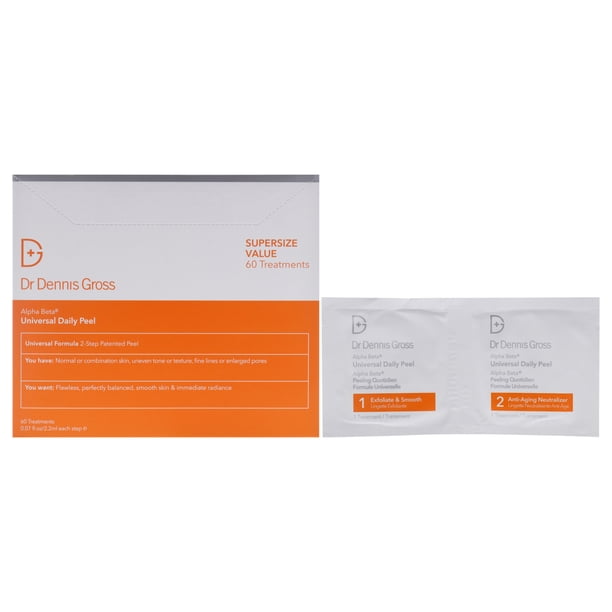 Alpha Beta Universal Daily Peel de Dr. Dennis Gross para unisex - Almohadillas de 60 piezas