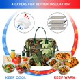 thumbnail image 3 of Boîte à Lunch Isolée à Motif de Plante Tropicale Feuillue – Sac Fourre-Tout Réfrigérant à Double Compartiment Étanche et Réutilisable, Grande Capacité, pour Voyage, 3 of 4
