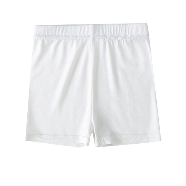 Kids Girls Dance Shorts Solid Color Breathable Bike Shorts White 2-3 Years