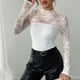 thumbnail image 1 of Camisas para mujer,Camiseta de cuello medio alto para mujer, informal, de manga larga, de poliéster, color liso, para uso diario, sopatenor, 1 of 6