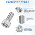 thumbnail image 2 of Uxcell 30-Pack M5 x 10mm Hex Socket Head Cap Screws Bolts, 304 Stainless Steel Machine Bolt Full Thread Precision Fasteners, 2 of 7