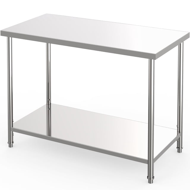 Towallmark Table Utilitaire en Acier Inoxydable 60 Pouces x 24 Pouces, Établi Robuste avec Étagère Réglable, pour Cuisine, Garage, Atelier