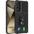 thumbnail image 7 of Design for Galaxy S24 FE Phone Case with Camera Lens Card Holder Stand Kickstand Heavy Duty Slim Shockproof Hybrid Rugged Drop Protective Cover for Samsung S24FE Women Men Black, 7 of 7