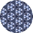 thumbnail image 1 of Ahgly Company Machine Washable Indoor Round Transitional Blue Area Rugs, 3' Round, 1 of 7