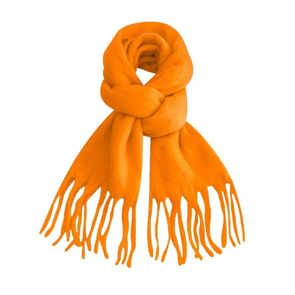 Splozh Womens Warm Winter Scarves Women's Long Plaid Blanket Scarf Thick Winter and Autumn Warm Scarf Plaid Scarf Wrap Shawl Women's Gift Orange,One Size
