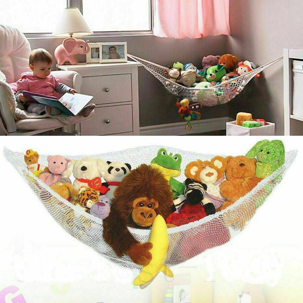 Toy Hammock Net Organizer Corner Stuffed Animals Kids Hanging Storage Bath