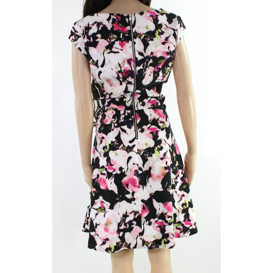 Gabby Skye Dresses - Black Womens Floral Print Sheath Dress 12 ...