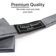 thumbnail image 4 of Laurant Bennet Mens Banded Bow Tie and Pocket Square Set | Solid Color | Pre Tied Classic Formal Bowties - Charcoal, 4 of 7