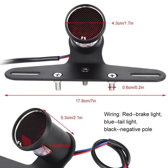 Luz Trasera Para Matrícula De Motocicleta, LED De Estilo Vintage