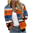 thumbnail image 2 of WXLWZYWL Women's Spring Fall Zip Up Jacket Fashion Random Print Casual Lightweight Coat without Hood, 2 of 6