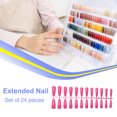 thumbnail image 4 of Seitruly 24 piezas Extra largas Prensa en uñas Artificial DIY Sólido Duradero Francés Elegante Uñas acrílicas para salones de manicura Arte Cubierta Juegos de manicura 3 rosa Seitruly CE011405-03, 4 of 6
