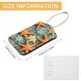 thumbnail image 5 of Square PU Leather Luggage Tags - 2 Pack with Privacy Cover and Stainless Steel Ring - Suitable for Travel, Backpack, Handbag - Suitcase Tags, Travel Tag Starfish, 5 of 7
