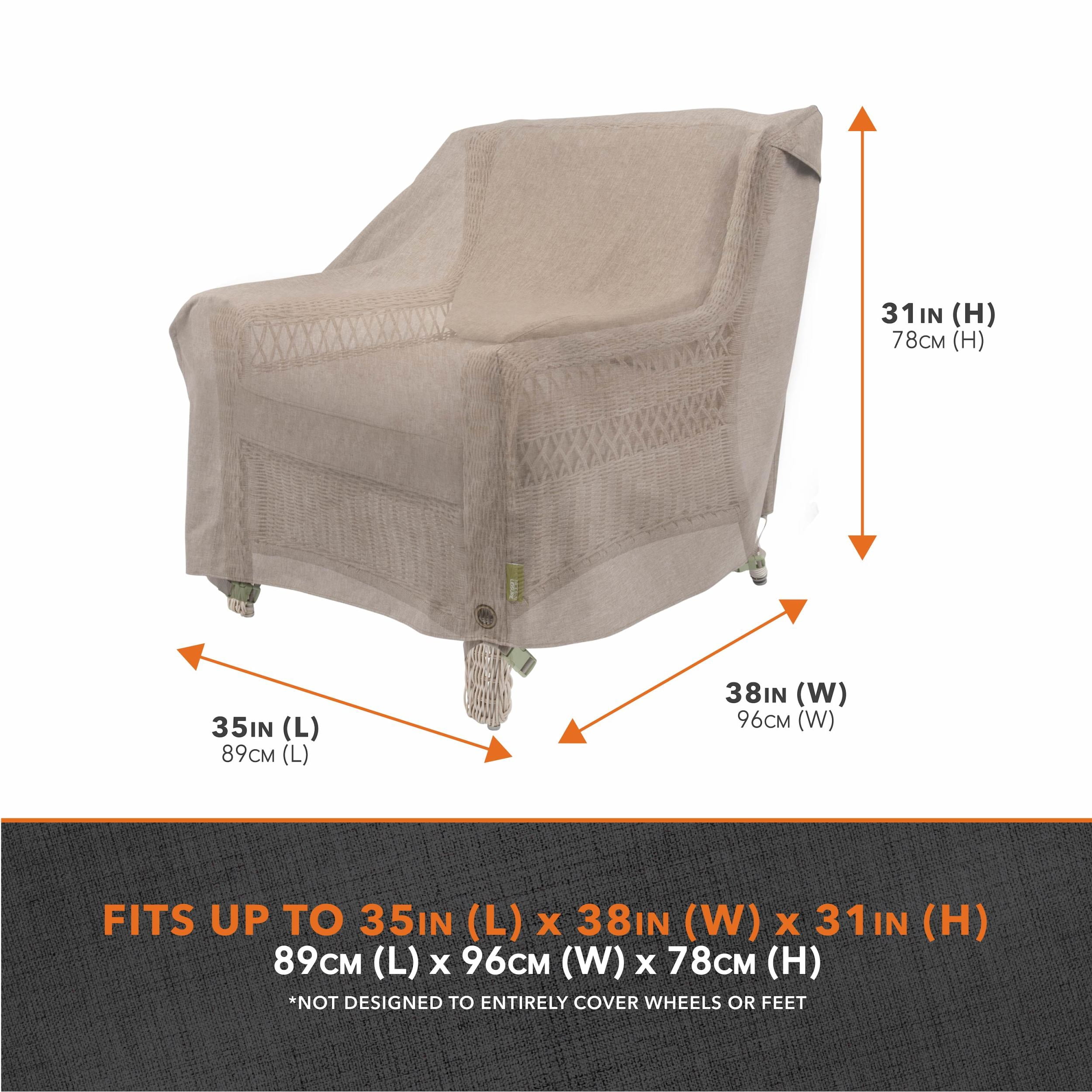 Modern Leisure Garrison Patio Lounge/Club Chair Cover, Waterproof, 35"L X 38"W X 31"H, Sandstone