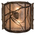 thumbnail image 3 of Meyda Tiffany 32794 15 Inch W Whispering Pines Wall Sconce   Antique Copper Finish with Silver Mica Glass, 3 of 5