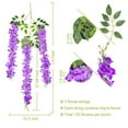 thumbnail image 3 of Godom 12pcs Wisteria Hanging Flowers Artificial Purple Flower Garland Wedding Decoration 3.7ft Floral Vine Silk Flower Flowers Wedding Arch Party Outdoor Home Chirtmas Decor, 3 of 6
