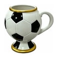 thumbnail image 2 of Taza de café con diseño de balón de fútbol, de acero inoxidable | Vaso original con forma de balón de fútbol para bebidas frías y calientes, 2 of 7