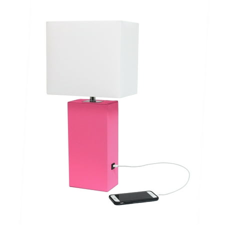 UPC 810052829920 product image for Lexington 21  Leather Base Modern Home Decor Bedside Table Lamp With Usb Chargin | upcitemdb.com