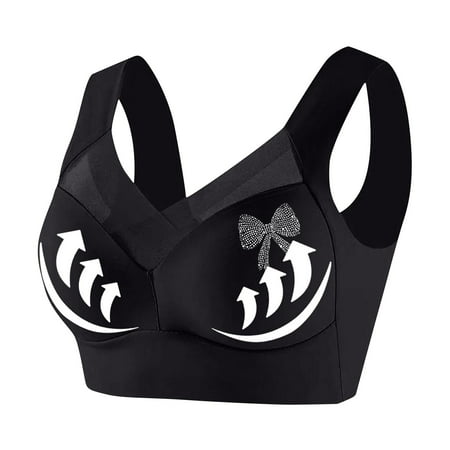 Save On Women Soft Bra Bow Pattern Full Coverage Shelf Bras No Underwire Seamless Nursing Bralettes Anti-Sagging Brassiere Supportive Push Up Underwear Training Yoga Bra