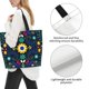 thumbnail image 3 of Balery Colorful Mexican Flower Bolsa Tote Estilo Estético con Cremalleras, Bolsa de Hombro, Bolsa de Compras Grande y Plegable, 3 of 8