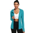 thumbnail image 2 of NELEUS Womens Hooded Athletic Jackets Workout Jacket Full Zip with Thumb Holes and Pockets,Light Green,US Size M, 2 of 8