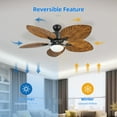 thumbnail image 5 of Dextrus 52-inch Palm Leaf Ceiling Fans with Light and Remote, Outdoor Tropical Ceiling Fan 3 Speed, Lights Colors Changing, 5 Blades, 5 of 14