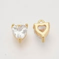 thumbnail image 2 of 5Pcs Real 18K Gold Plated Heart Pendants Brass Charms with Cubic Zirconia, 2 of 2