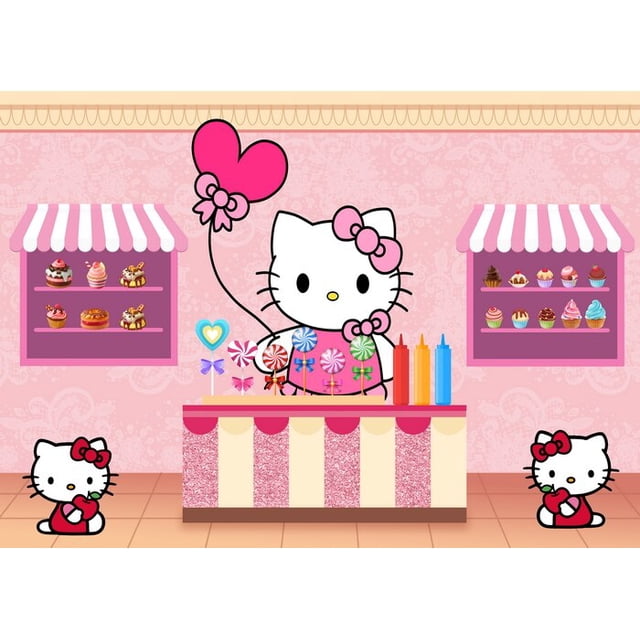 Sanrio-telón de fondo de Hello Kitty para cumpleaños, bonito telón de fondo de dibujos animados Kuromi, decoración de fiesta, Kawaii, Anime, cortina, regalo para niños