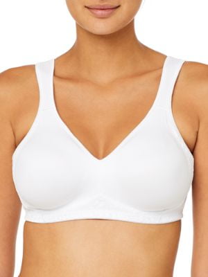 Playtex 18 Hour 4049 Side and Back Smoothing with Cool Comfort® Wirefree Bra White 42D Womens