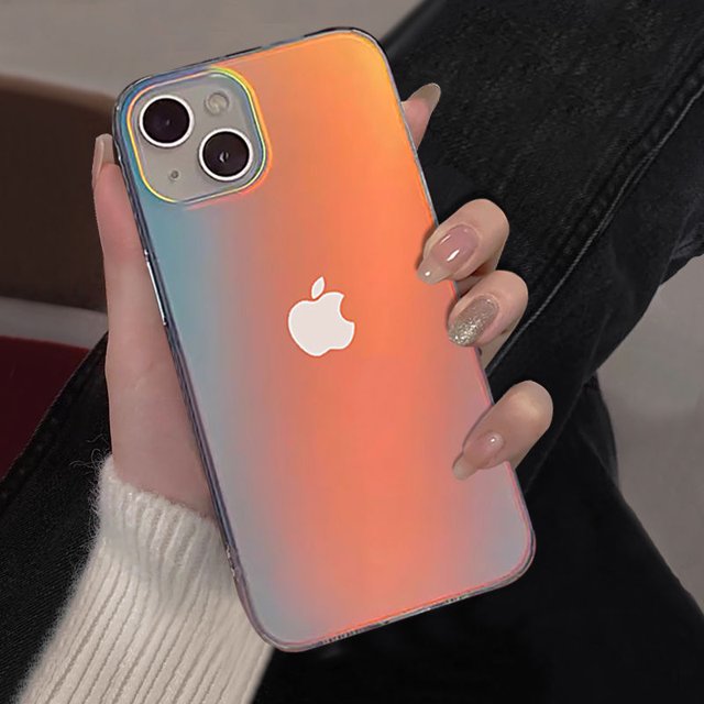 Funda de teléfono de lujo mate láser Aurora para iPhone 14 13 Pro Max 12 11 XS X XR 7 Plus 12 13 Mini Hybrid Ammor a prueba de golpes contraportada Tan Jianjun unisex