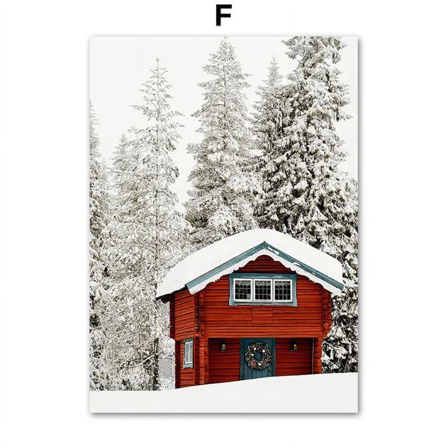 Cuadro de Cascanueces de Navidad para decoración de sala de estar, lienzo de arte de pared con bosque nevado, impresiones de carteles nórdicos, regalo de café, 2024
