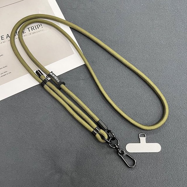 Cordón ajustable de 7 mm para teléfono móvil, cordón cruzado, clip antipérdida, cordón para teléfono móvil