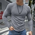 thumbnail image 6 of Waffle Shirts for Men Crew Neck Long Sleeve Pullover Lightweight Casual Textured Knit Tops Workout Gym Slim Fit T-shirt, 6 of 6