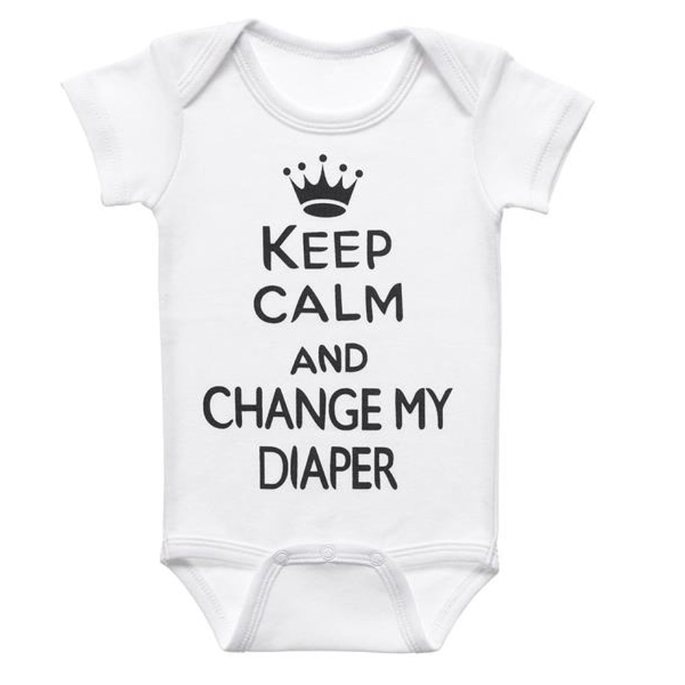 Keep Calm And Change My Diaper Infant Diaper Shirt Onesie by Ganz