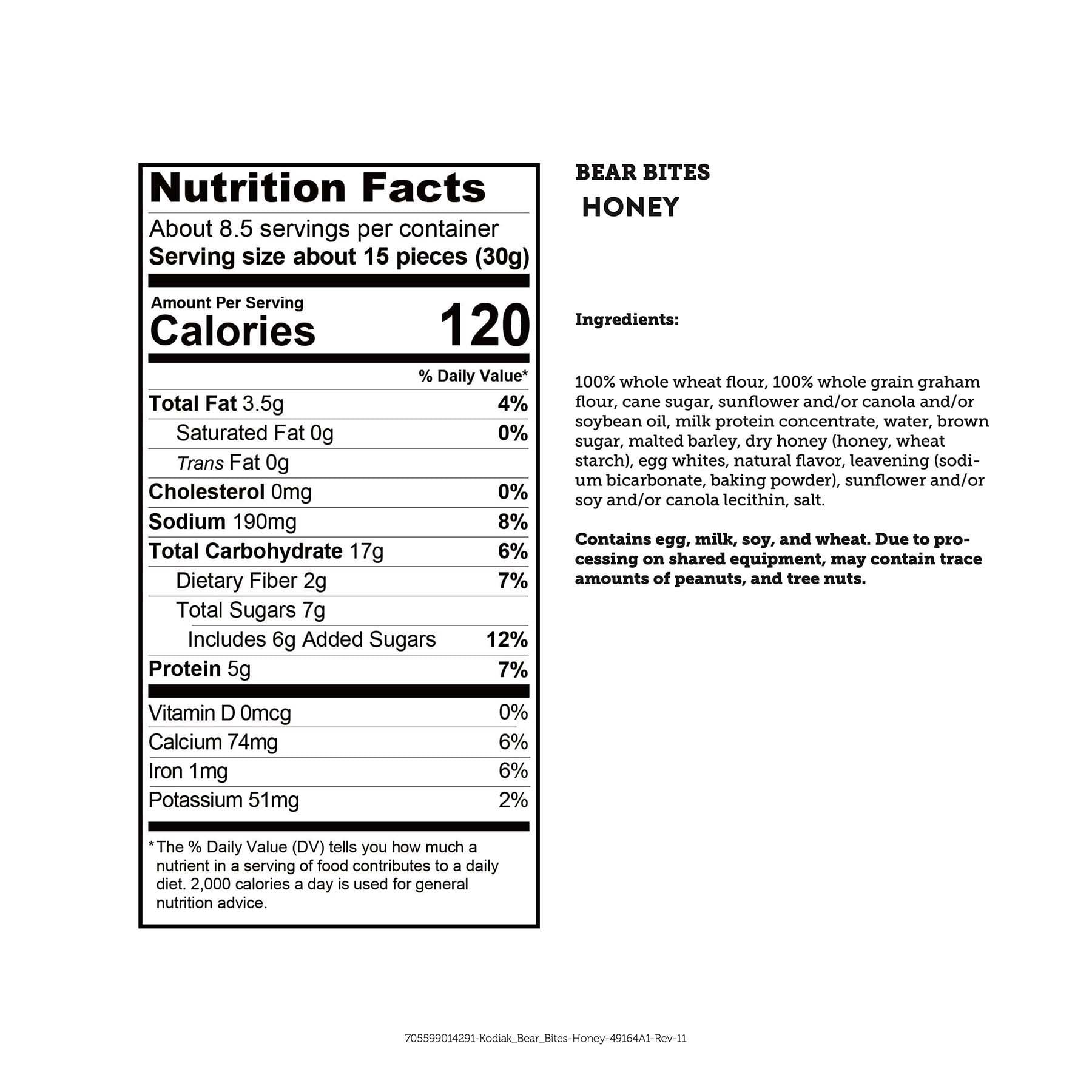 Kodiak Protein Honey Graham Cracker Bear Bites, 9 oz