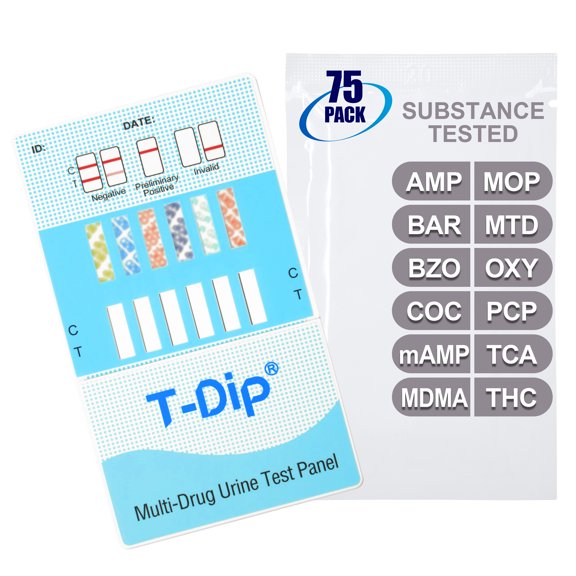 Mintegrity [75pk] - 12-Panel Dip Card Instant Urine Drug Test - (AMP/BAR/BZO/COC/mAMP/MDMA/MOP/MTD/OXY/PCP/TCA/THC) #MT-WDOA-7125