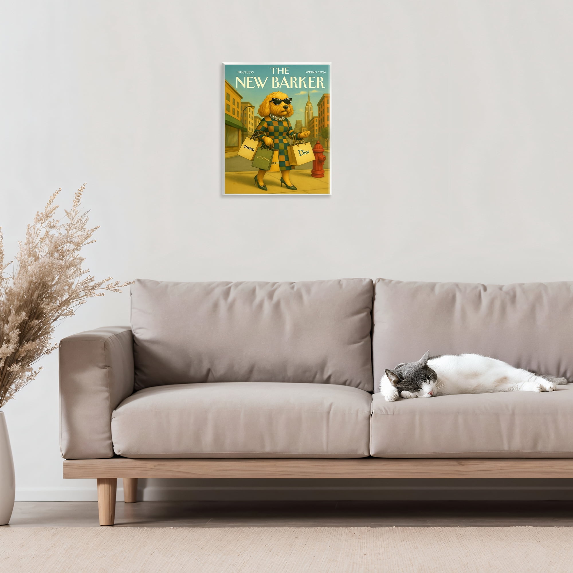 Stupell Industries New Barker Dog Magazine Wall Plaque Art, design by Grotto Studios