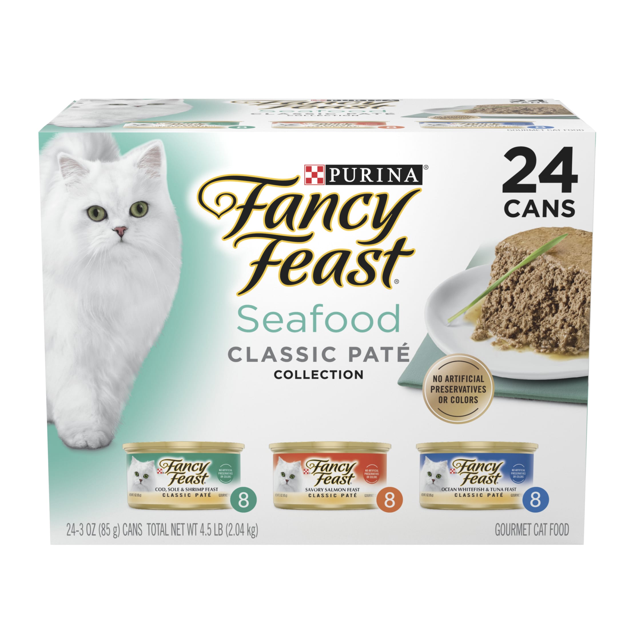 Purina Fancy Feast Classic Pate Kitten Food, Wet Cat Food, Seafood, 3 oz Cans