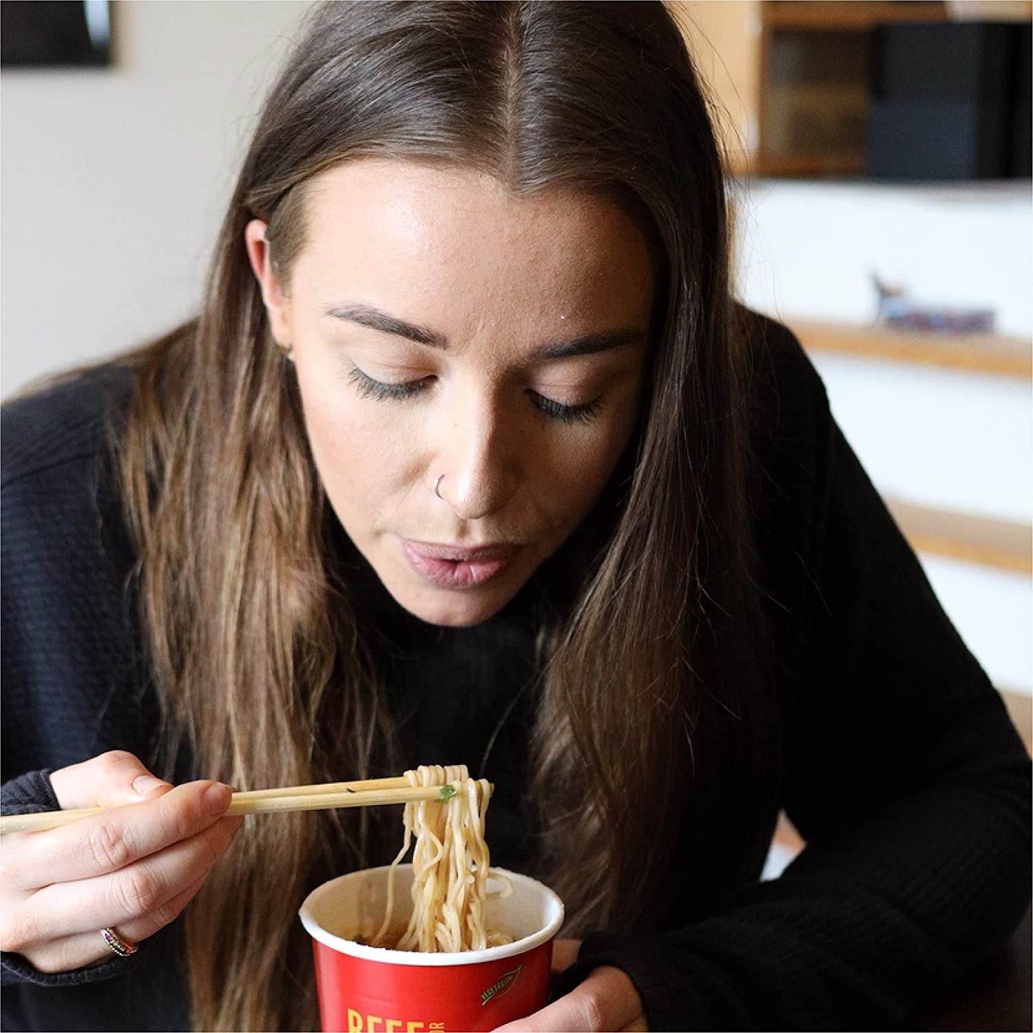Ramen Express Hotter & Spicier Ramen Cup Noodle, by Chef Woo, Vegan, Halal, Kosher, 2.25 oz