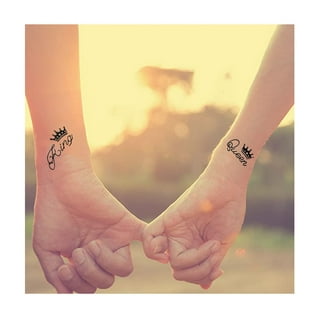 Queen And King Temporary Tattoo For Couple Removable Couple 