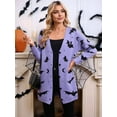 thumbnail image 3 of Women'S Button Cardigan Long Sleeve Loose Casual Knit Cardigan Halloween Bat  M, 3 of 8