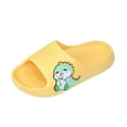 thumbnail image 2 of Eltusu Girls Slides, Cartoon Soft Bottom Non-Slip Open Toe Summer Slippers Yellow Size 13-13.5(Big Kids), 2 of 3