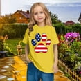 thumbnail image 5 of BRGZLK American Flag Patriotic Shirt For Toddler Kids Funny Graphic Cotton T-Shirt Boys Girls Cute Round Neck Soft Short Sleeve Top Yellow 4-5 Years, 5 of 6