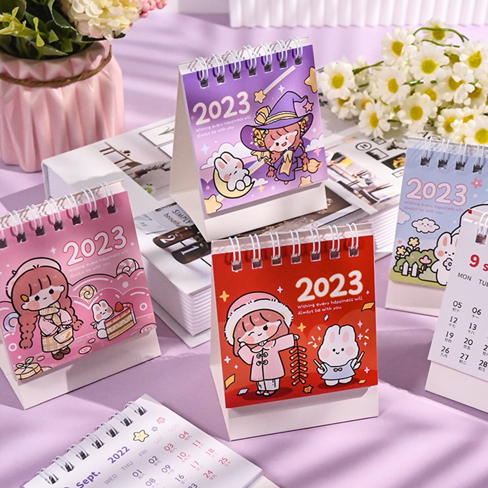 GROFRY Desk Calendar Cartoon Design Delicate Patterns With Cardboard grofry-desk-calendar-cartoon-design-delicate-patterns-with-cardboard