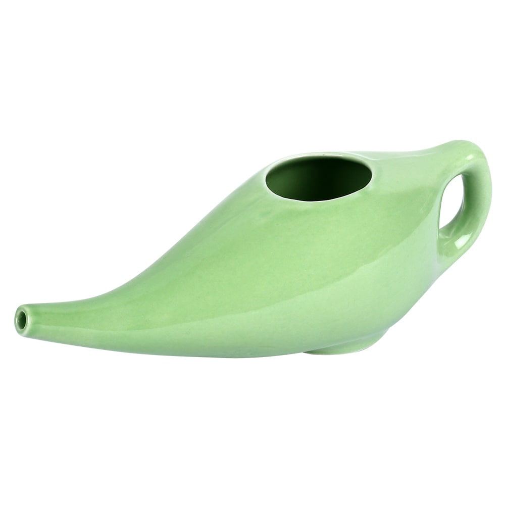 SoulGenie Leak Proof Durable Ceramic Neti Pot - Nasal Irrigator - Green