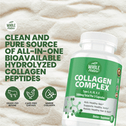 Whole Nature Multi Collagen Protein Peptides, 1800mg, 90 Capsules