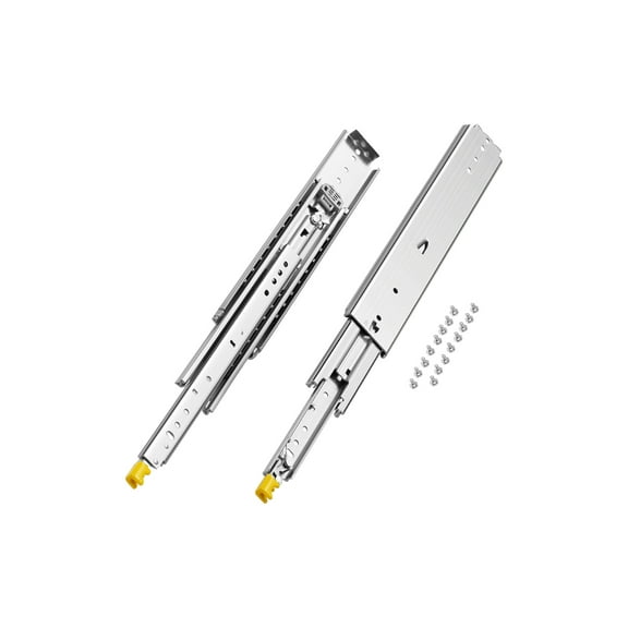 VEVOR 1 Pair Full Extension Drawer Slides 18 20 22 28 30 32 36 38 40 44 48 52 56 60 in, 500 lbs Load Capacity Locking Drawer Slides, Ball Bearing with Lock Side Mount Drawer Slide Rail